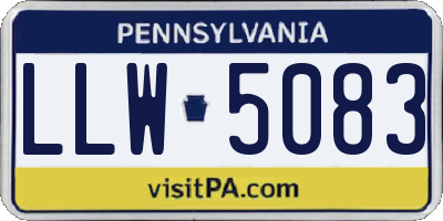 PA license plate LLW5083