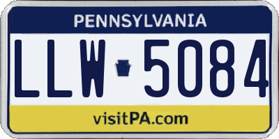 PA license plate LLW5084