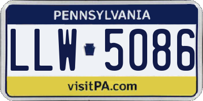 PA license plate LLW5086