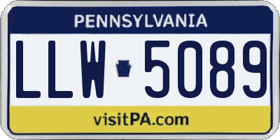 PA license plate LLW5089