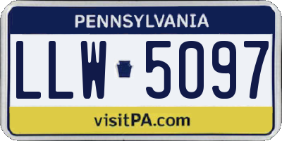 PA license plate LLW5097