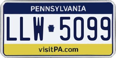 PA license plate LLW5099