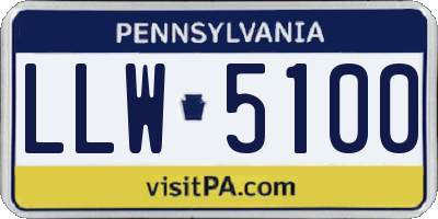 PA license plate LLW5100