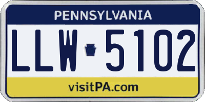 PA license plate LLW5102