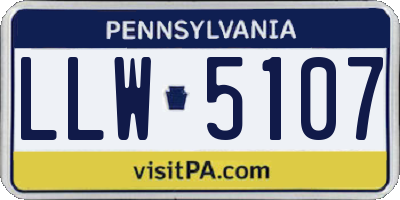 PA license plate LLW5107
