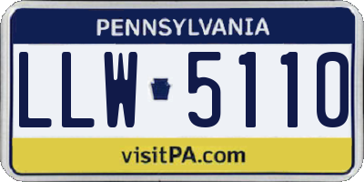 PA license plate LLW5110