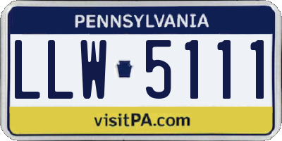 PA license plate LLW5111