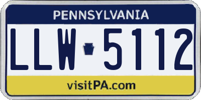 PA license plate LLW5112