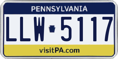 PA license plate LLW5117
