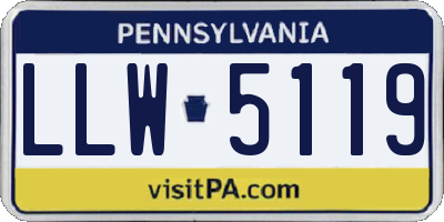 PA license plate LLW5119
