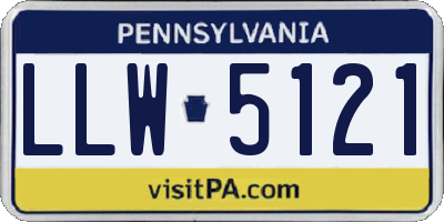 PA license plate LLW5121