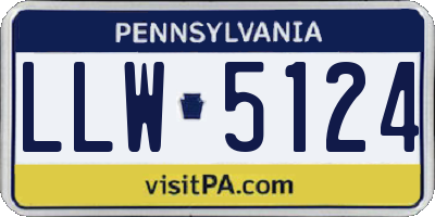 PA license plate LLW5124