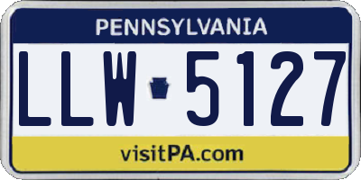PA license plate LLW5127