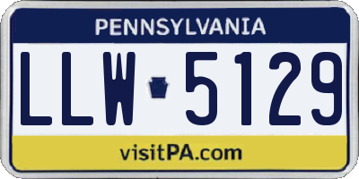 PA license plate LLW5129