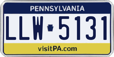 PA license plate LLW5131