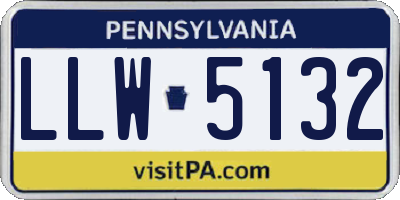 PA license plate LLW5132