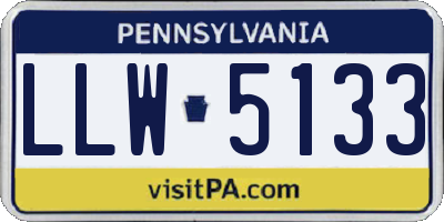 PA license plate LLW5133