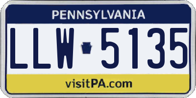 PA license plate LLW5135