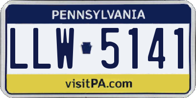 PA license plate LLW5141