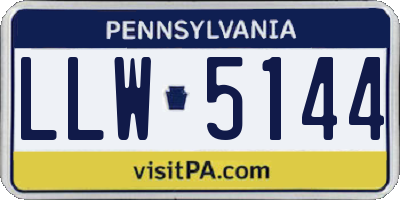 PA license plate LLW5144