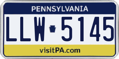 PA license plate LLW5145