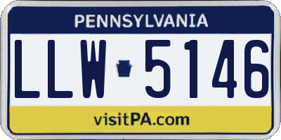 PA license plate LLW5146