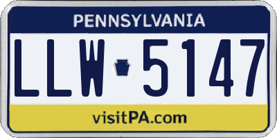 PA license plate LLW5147