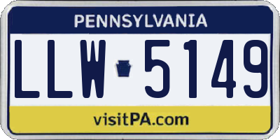 PA license plate LLW5149