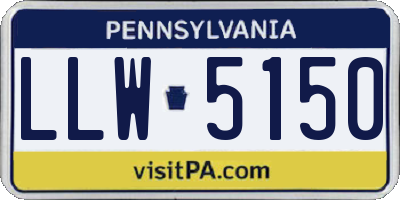 PA license plate LLW5150