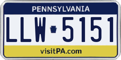 PA license plate LLW5151