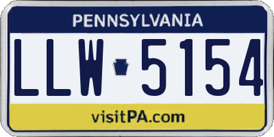 PA license plate LLW5154
