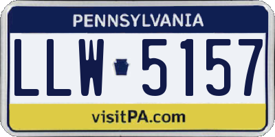 PA license plate LLW5157