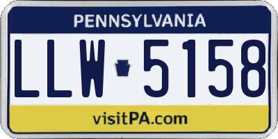 PA license plate LLW5158