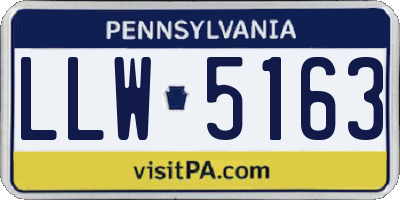 PA license plate LLW5163