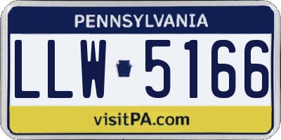 PA license plate LLW5166