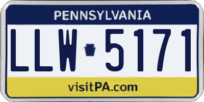 PA license plate LLW5171