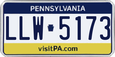 PA license plate LLW5173