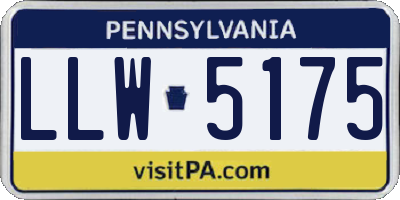 PA license plate LLW5175
