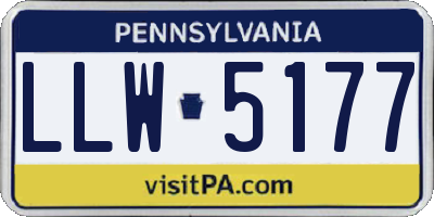 PA license plate LLW5177