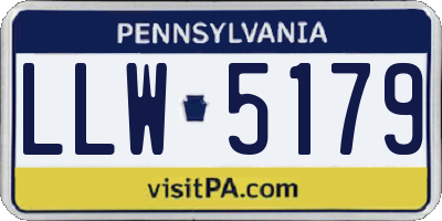 PA license plate LLW5179
