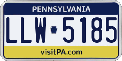 PA license plate LLW5185