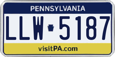 PA license plate LLW5187