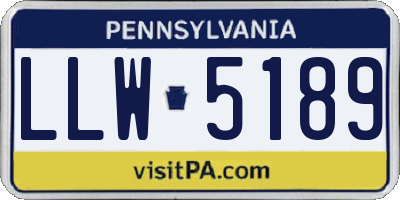 PA license plate LLW5189