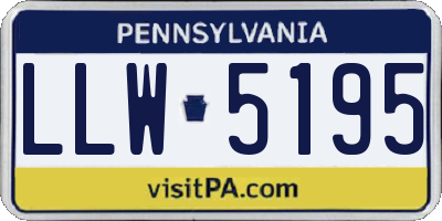 PA license plate LLW5195