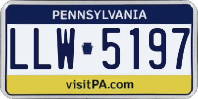 PA license plate LLW5197