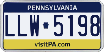 PA license plate LLW5198