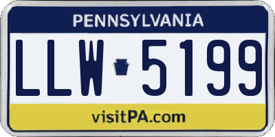 PA license plate LLW5199