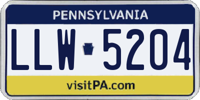 PA license plate LLW5204