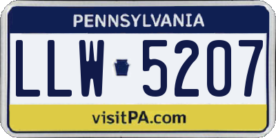 PA license plate LLW5207