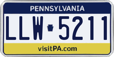 PA license plate LLW5211